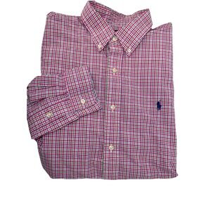 Ralph Lauren Men's XL Classic Fit Pink Purple Green Plaid Button Down Shirt